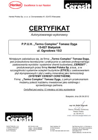Certyfikat Dyga1 2012